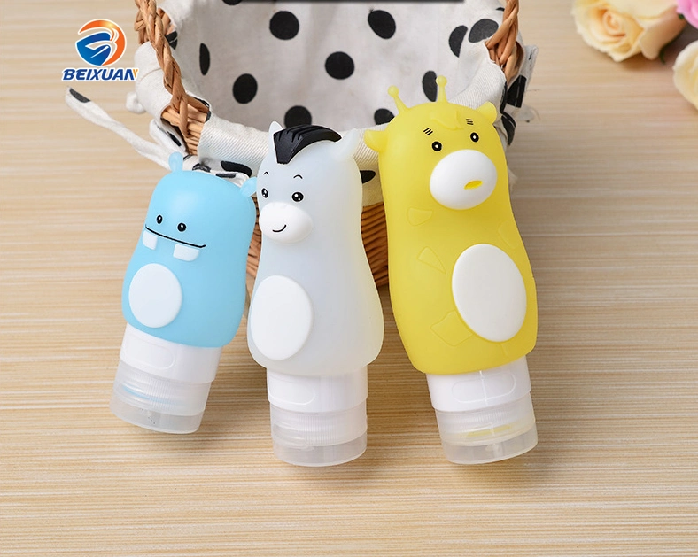 Travel Silicone Bottle Set Cute Cartoon Cosmetics Pressure Shampoo Shower Empty Bottle