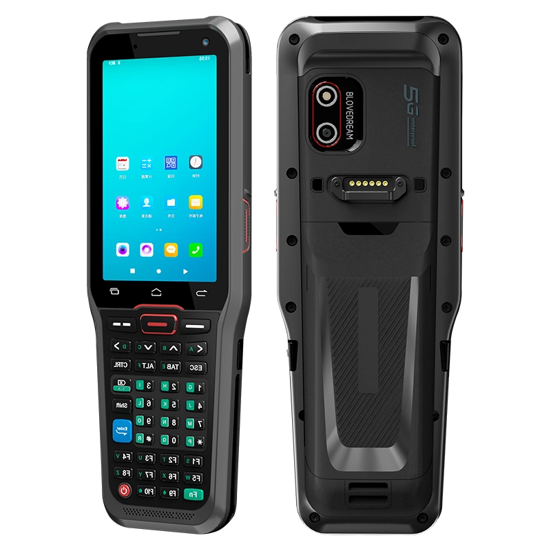 Blovedream N41 4G LTE Rugged Inventory Fingerprint Scanner with Camera and Android PDA Barcode Laser Scanner Waterproof Phone