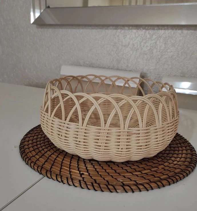 Rattan natural de frutas canasta de mimbre de almacenamiento del organizador de la decoración del hogar la Maceta