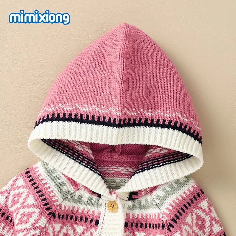 2023 Multi-Color Stitching Ethnic Elements Baby Knitted Coat