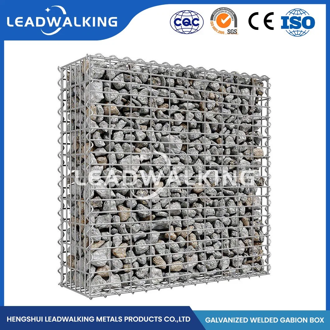 Leadwalking 100x120mm piedra Manufacturings Gabion de malla de Basket 5x5mm recubierto de zinc Box Gabion de malla malla de alambre China 150X50X50 el tamaño de malla de alambre soldado Gabion Box