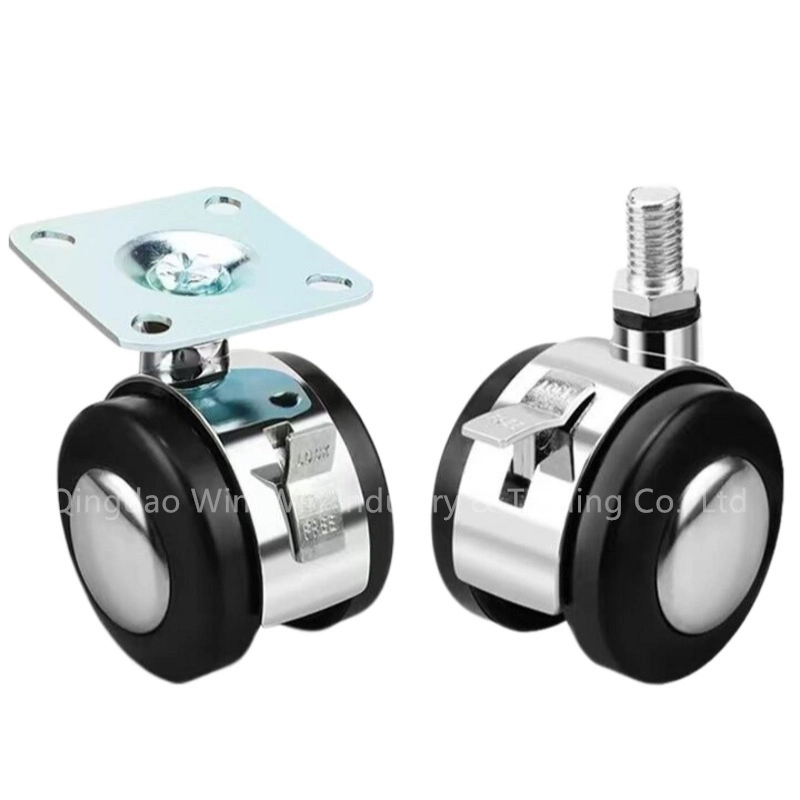 Universal Chair Wheel Furniture Caster 1.5" 2" Three Colors Zinc Alloy