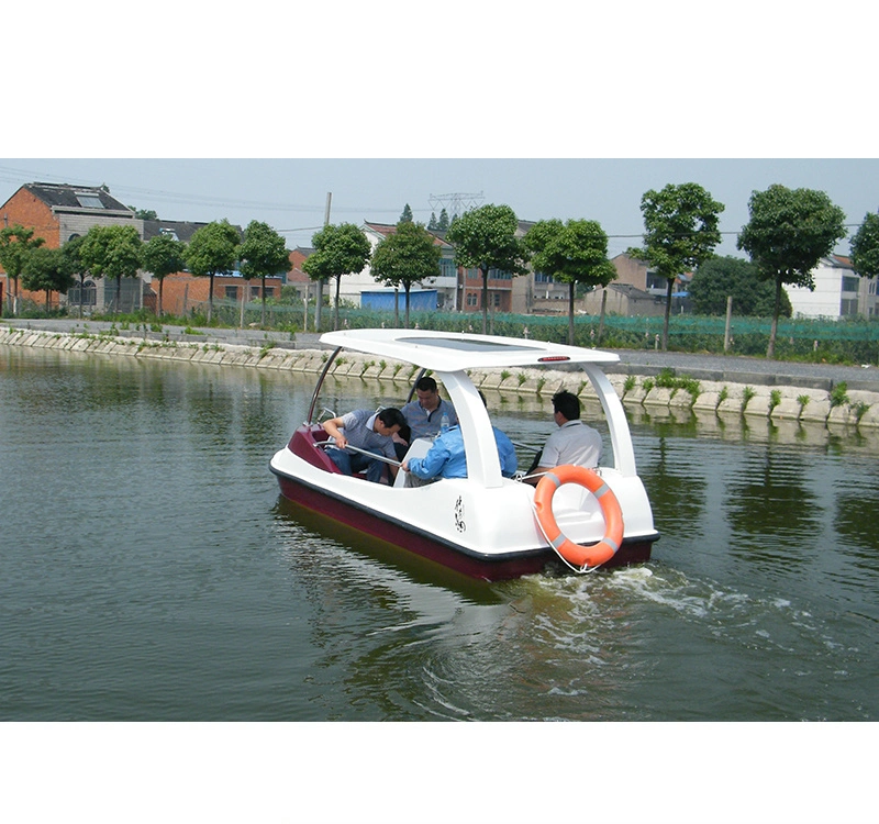 Barco a pedales de fibra de vidrio de diseño reciente para parque acuático