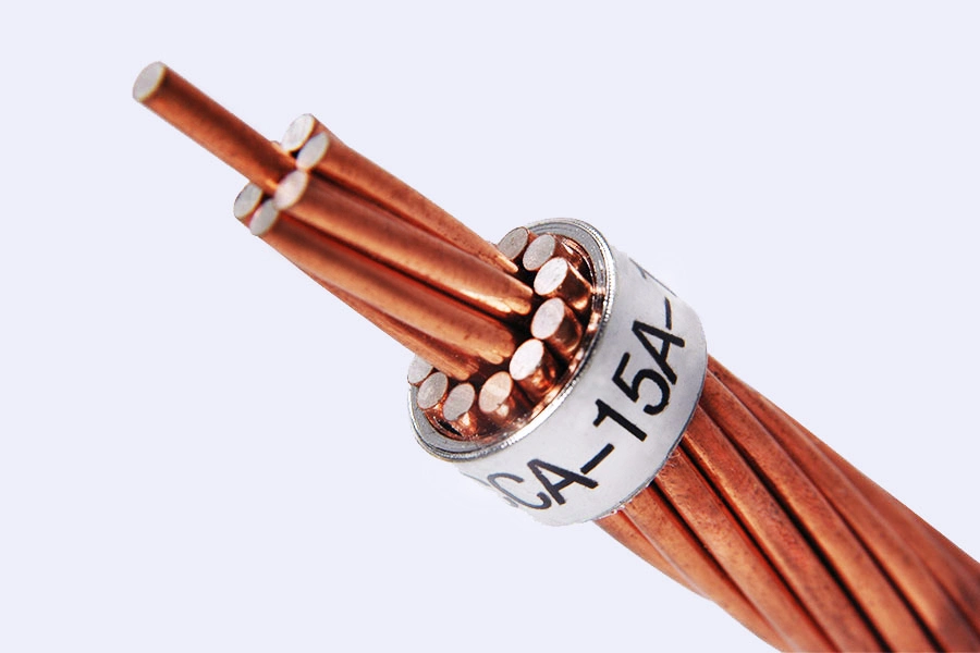 Revestimiento de soldadura de tubo 40%IACS recocido 19/AWG (4-12) Cobre Clad Acero Strand Cable CCS