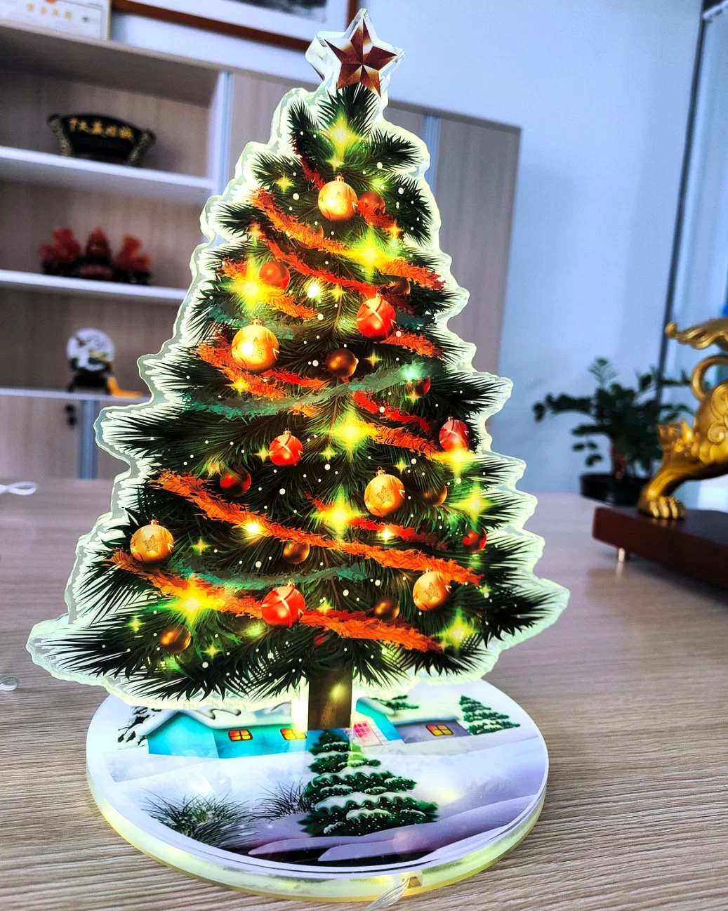 Ornamento Árvore de Natal Artificiais Decoração de Natal com emissores de RGB LED