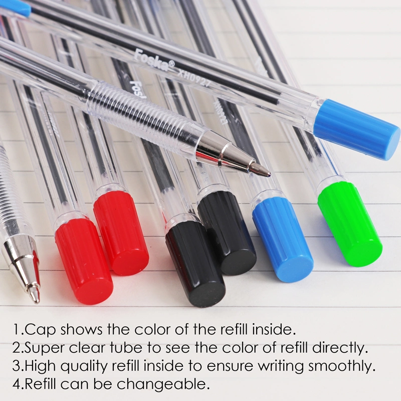 0.7mm Foska Cheap Ball Pen with 4 Color