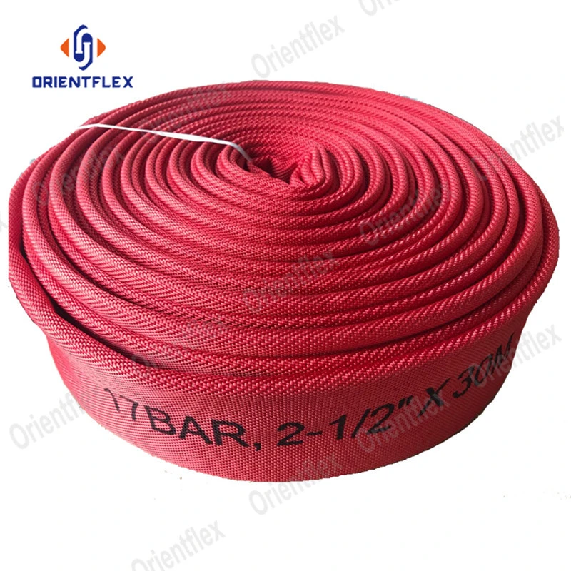 Blue Yellow Green Flexible Rubber Lined Collapsible Heavy Duty Fire Water Hose