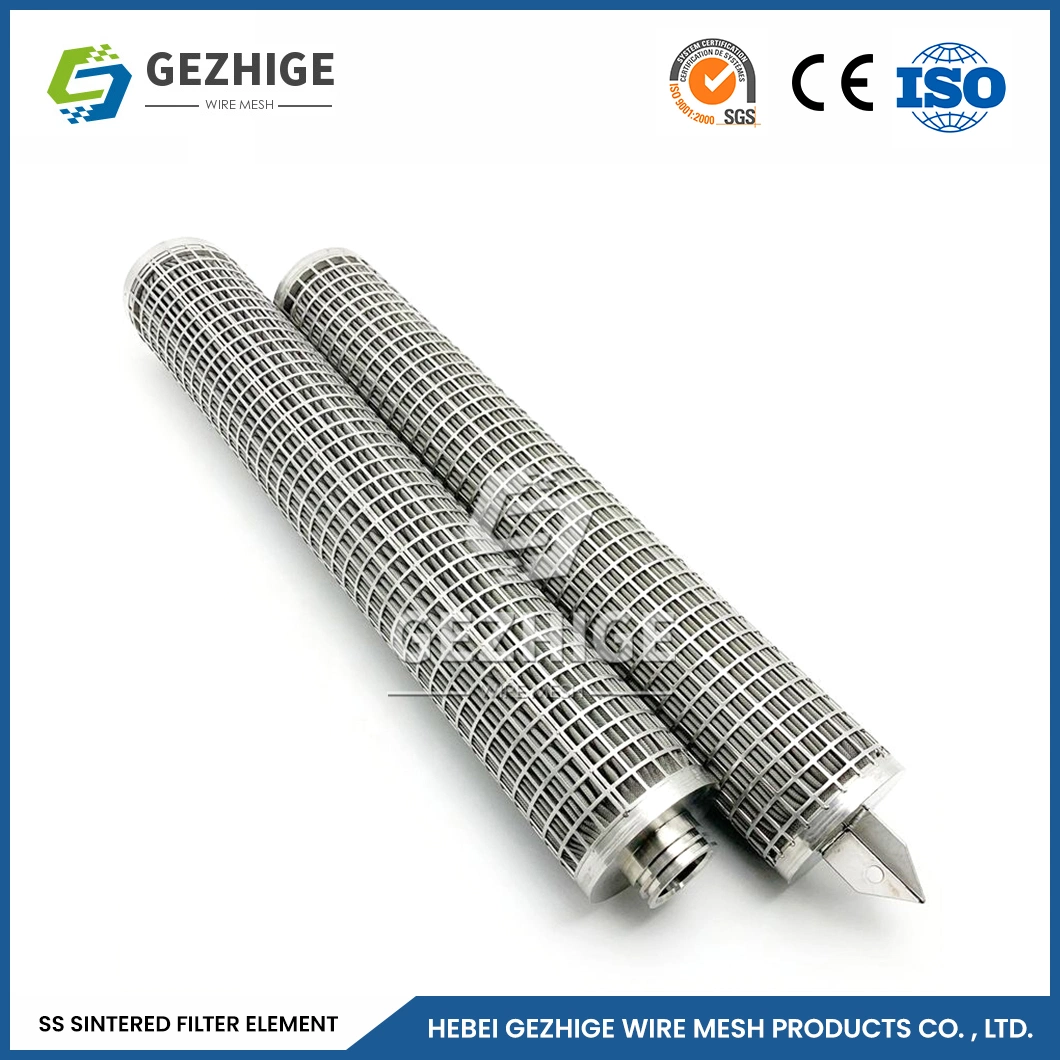 Gezhige Sintered Air Filter Factory 220 Interface Yellow Glass Fiber Sintered Filter China 2-6 Floors Stainless Steel Sintered Flter Elements