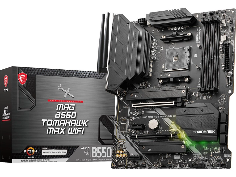 Msi Mag B550 Tomahawk Max WiFi, AMD B550 ATX Am4, 4 DIMM DDR4, Pcie 4.0, M. 2 X 2, USB 3.2 Ports, WiFi 6 Motherboard