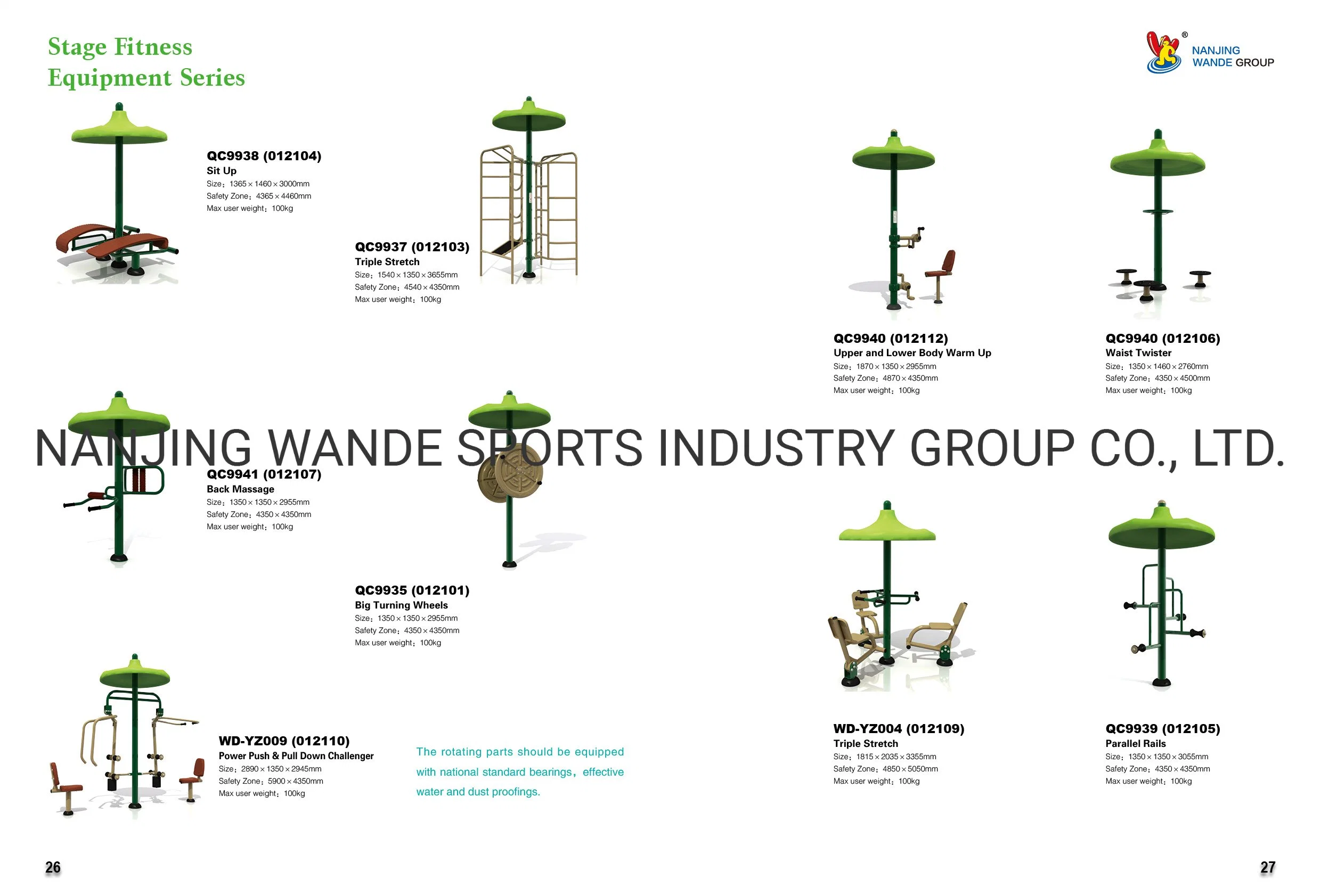 Wande High quality/High cost performance Galvanized Outdoor Fitness Equipment with Triple Stretch Wd-QC9937