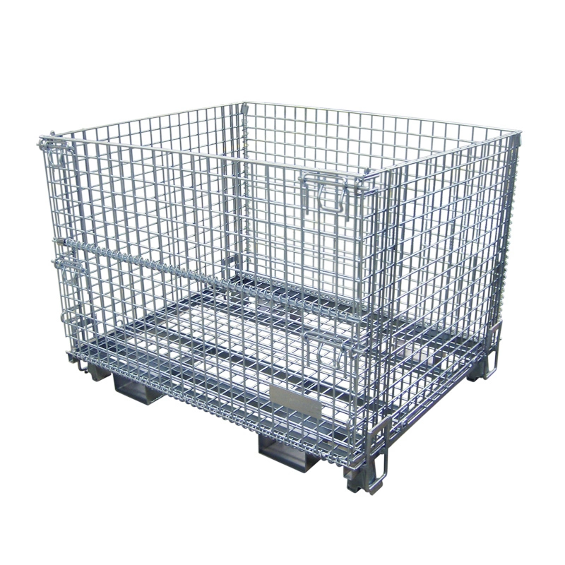 Cargo Transport Storage Forklift Safety Galvanized Folding Wire Cages