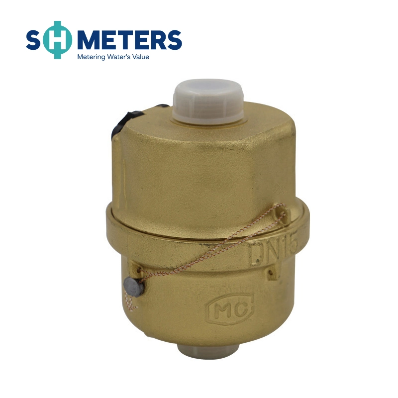 R160 Classe C DN15 mm Kent vertical mecânico, latão, plástico frio Medidor de fluxo de água volumétrico