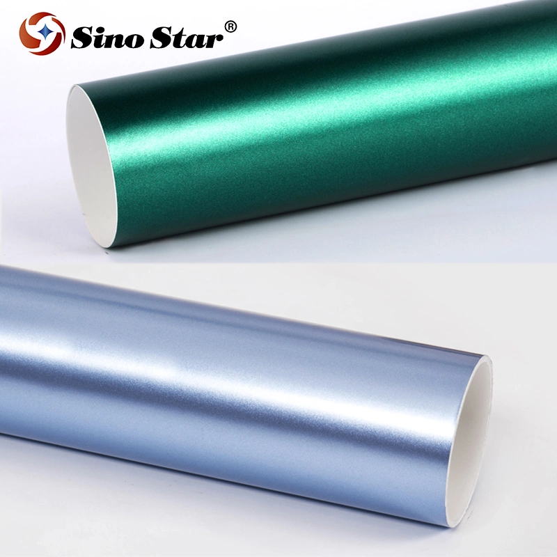 Sino Star S5m04 Premium Red Satin Chrome Vinyl Wrap with Air Bubble Free for Car Wrap Foil Covering / Coating New Car Wrap 1.52X18m