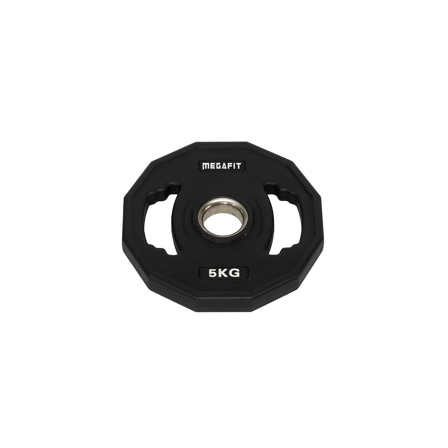 Commercial Use PU Urethane Weightlifting Barbell Plate Black Rubber Coated Weight Plates
