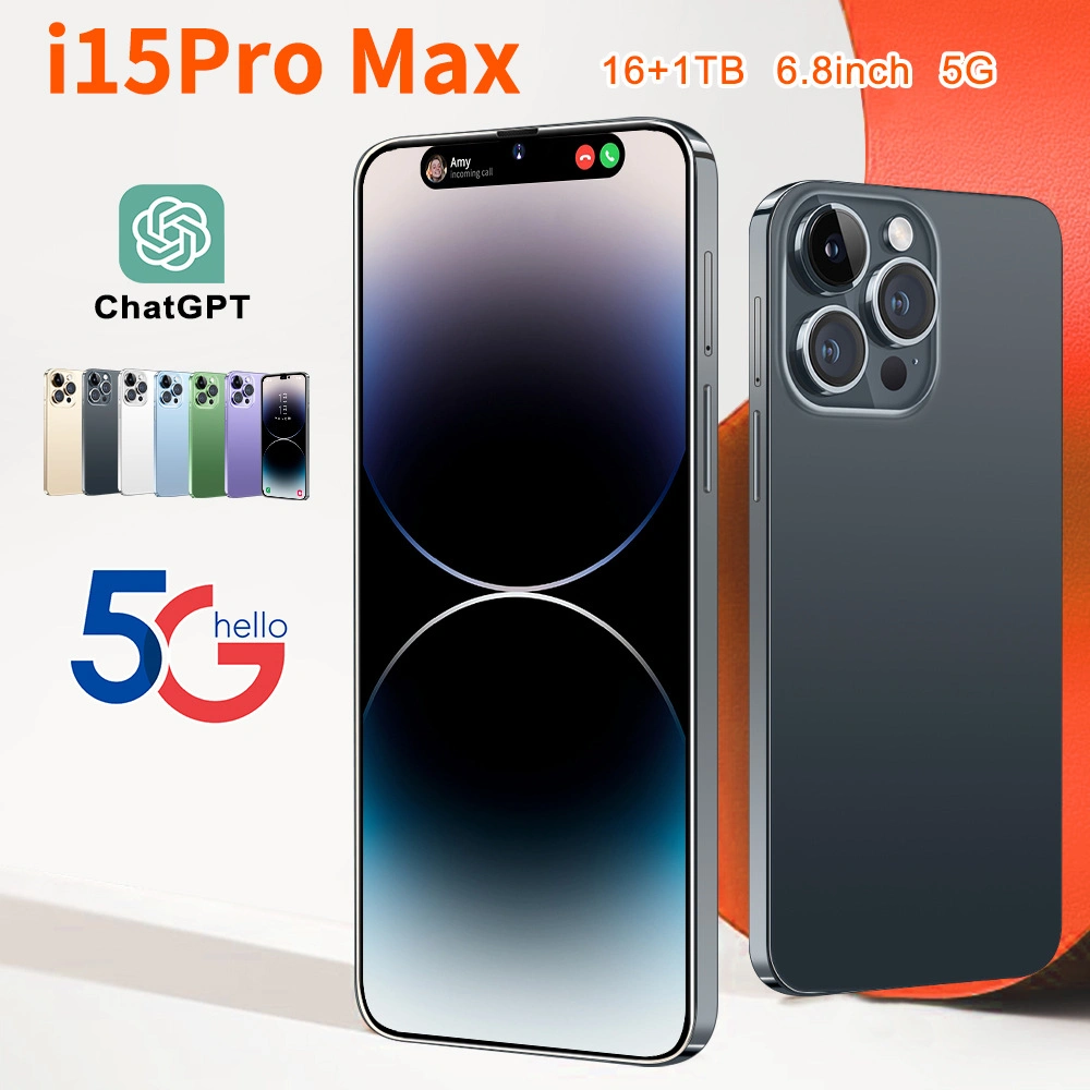 New I15 PRO Max 6.8 Inch 16GB+1tb Android Smartphone 10 Core 5g Let Phone Global Edition