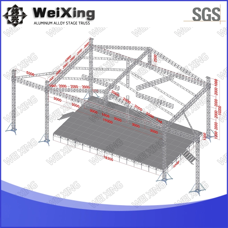 95X39X33FT, 400X400mm Aluminum Alloy Scaffolding DJ Production Equipment Exhibition Display Rack Movinghead Lighting Roof Truss