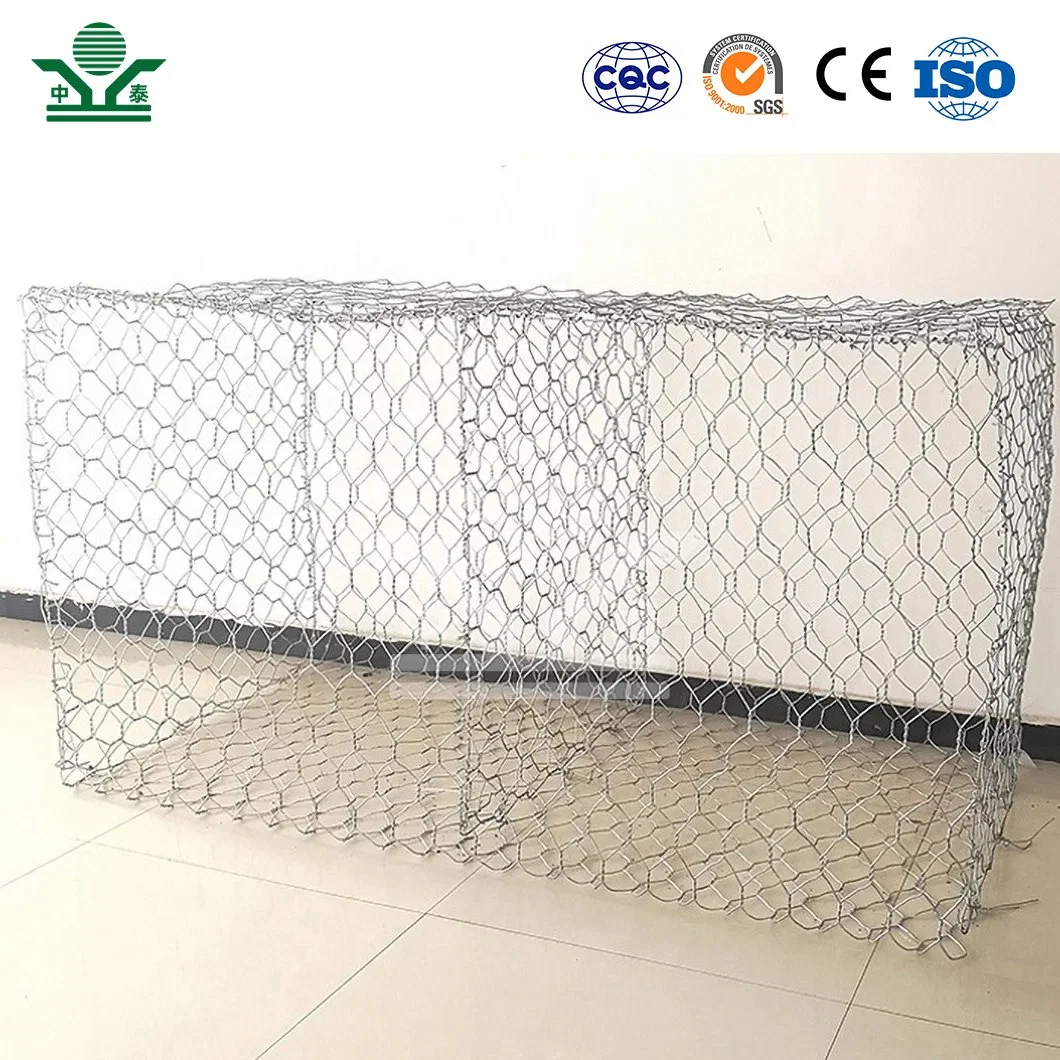 Zhongtai Gabion Wire Mesh Box China Manufacturers Gabion Box 3.0mm/3.05mm/3.2mm Diameter 100X120mm Hexonagional Gabion Box