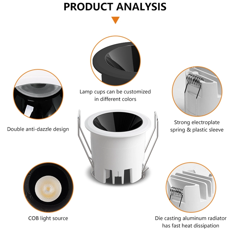 Allway High quality/High cost performance Free Samples 35mm 3W Cut-out Mini Spot Light Recessed LED Spot Light