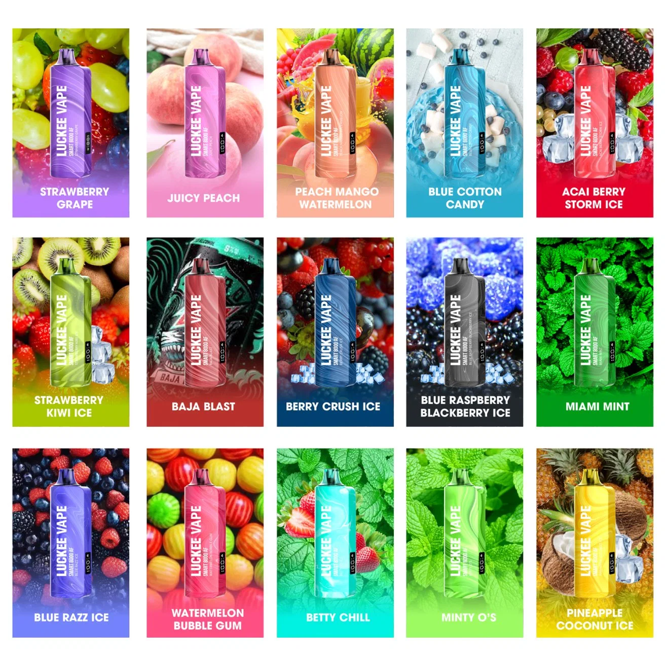 Luckee Smart Screen Alibaba Puff Distributors USA 7000 8000 9000 Puffs 20 Ml Pre-Filled E Cigarette Pen Wholesale Disposable Vape