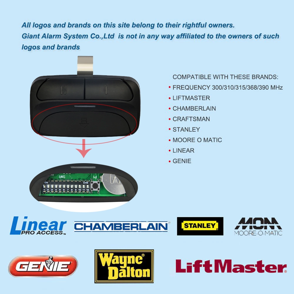 Garage Gate Opener Duplicator Rolling Code Universal 433.92 Remote Control