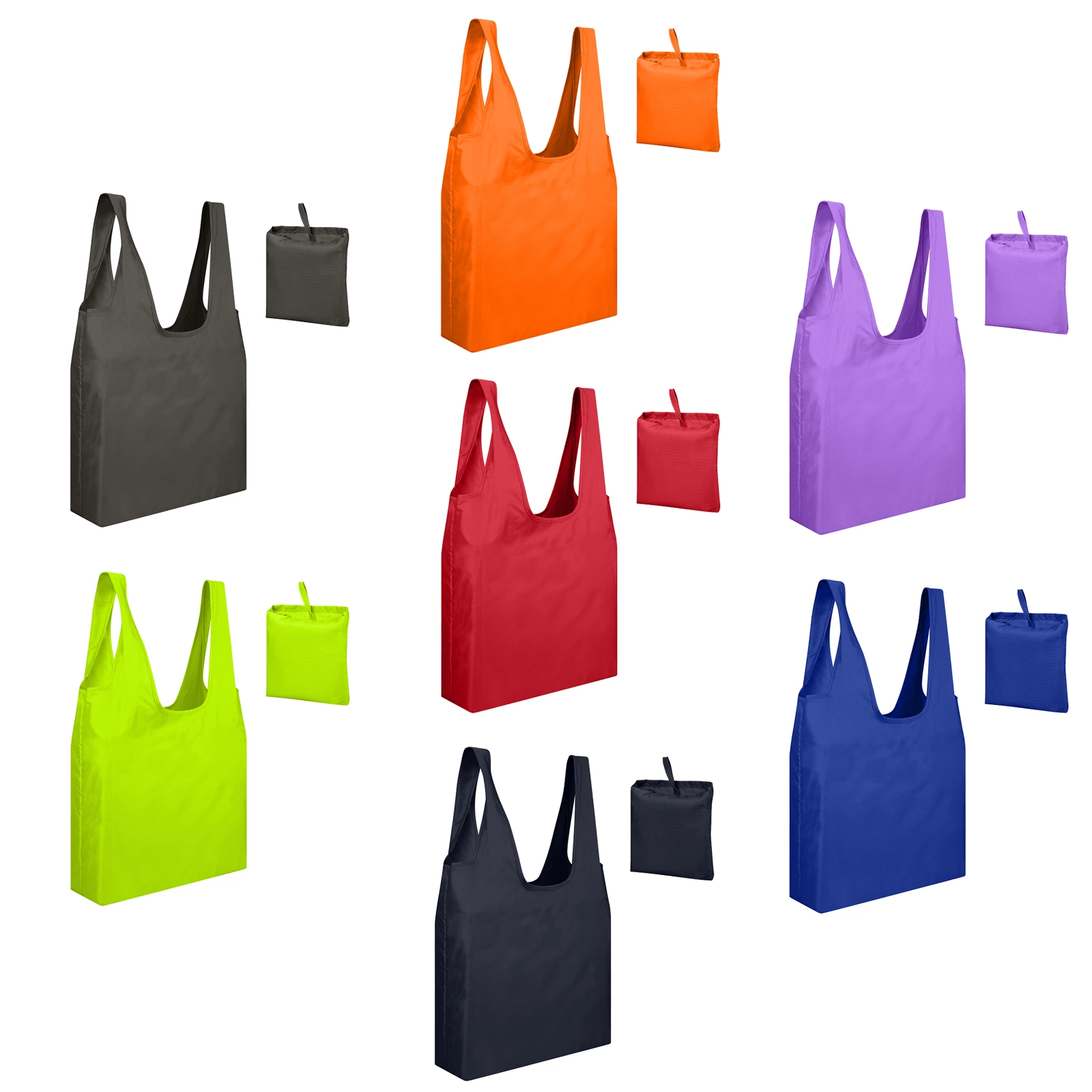 Large Capacity Foldable Shopping Bag Portable Fashion Pocket Tear-Resistant Reusable Ladies Shoulder Bag Tote Bag