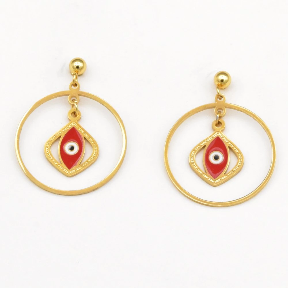 Factory Customized Fashion Eardrop Turkish Evil Eyes Earrings for Ladies