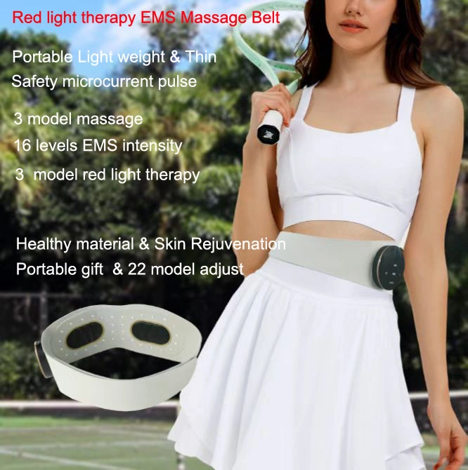 Electric EMS Massager Red Light Therapy Pulse Heating Fitness Burning Lose Weight Pain Relie Abdomen Waist Body Massager EMS Massage Belt