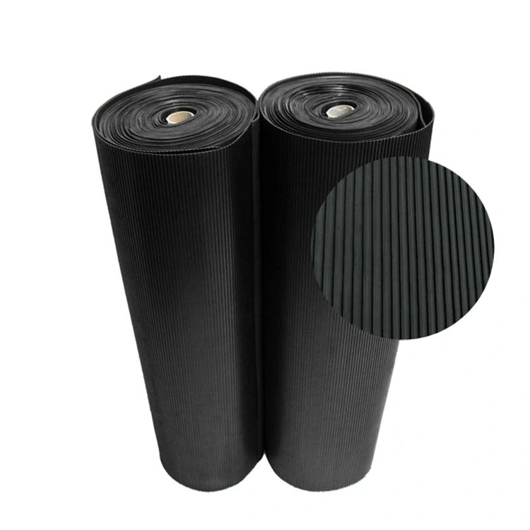 Easy Cleaning Grooved Corrugated Anti-Slip Rubber Sheet / safety Rubber Mat for Outdoor