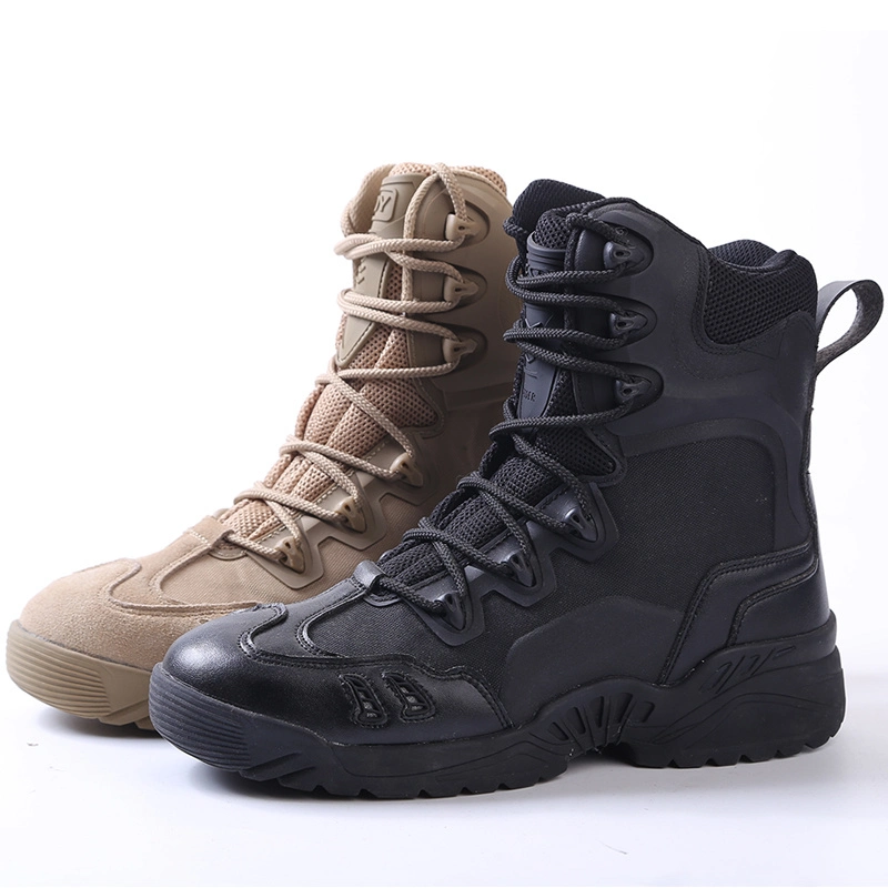 Tactical Resistant Leather Upper Rubber Sole Hiking Boots