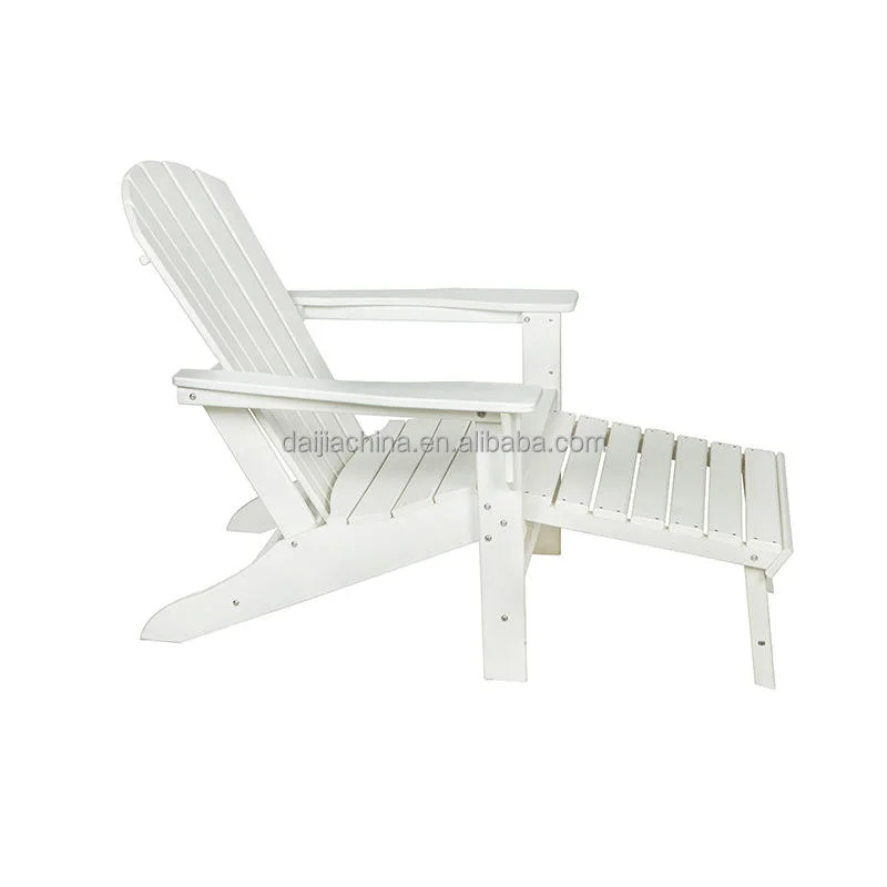 Extérieur étanche HDPE plastique Bois jardin terrasse repliable Adirondack réglable Chaise