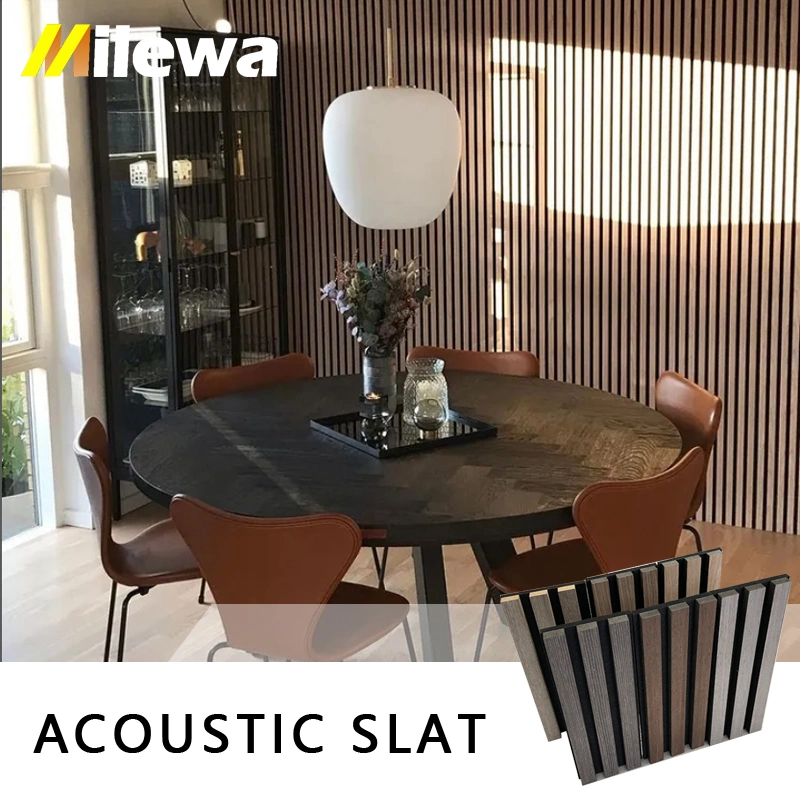 2440*600*21mm or Customized Size Walnut Decorating Wall Sound Absorption Wooden Slat MDF Board Wood Veneer Acoustic Panels