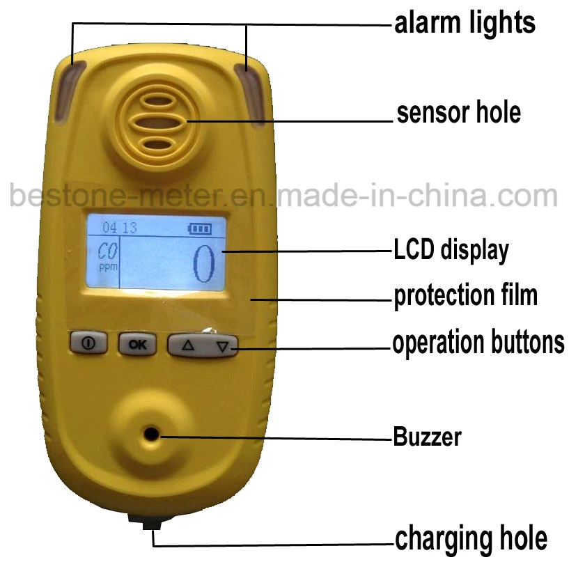 Detector de gas monóxido de carbono CO 0-1000con ppm de monóxido de carbono de alta precisión portátil de gas Detector de fugas de gas Co Saco