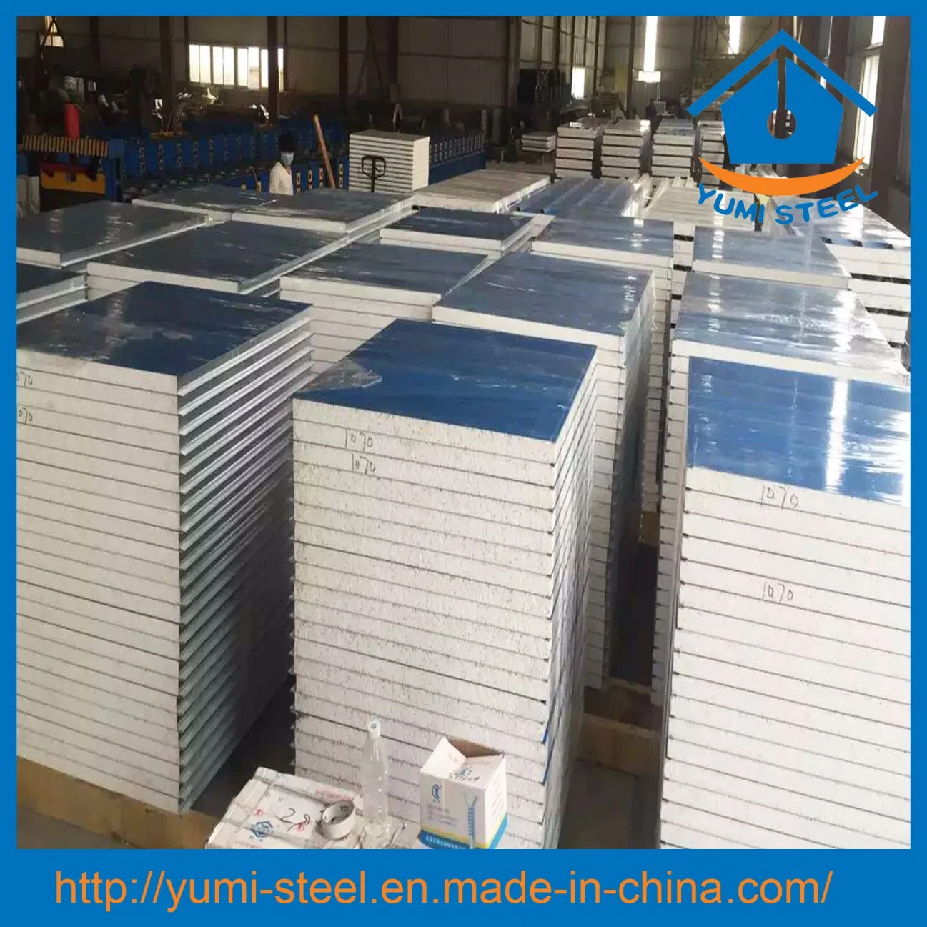 Color Steel EPS Foam Insulation Roof/Wall Metal Sandwich Panels