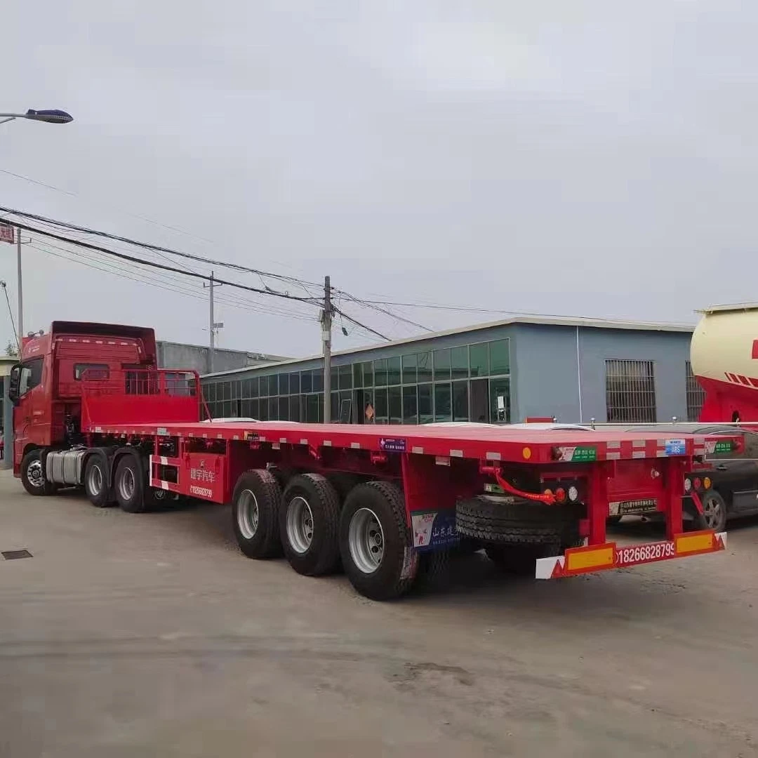 60 tonnes 40 pieds conteneur de bonne qualité châssis plat semi Remorque de camions