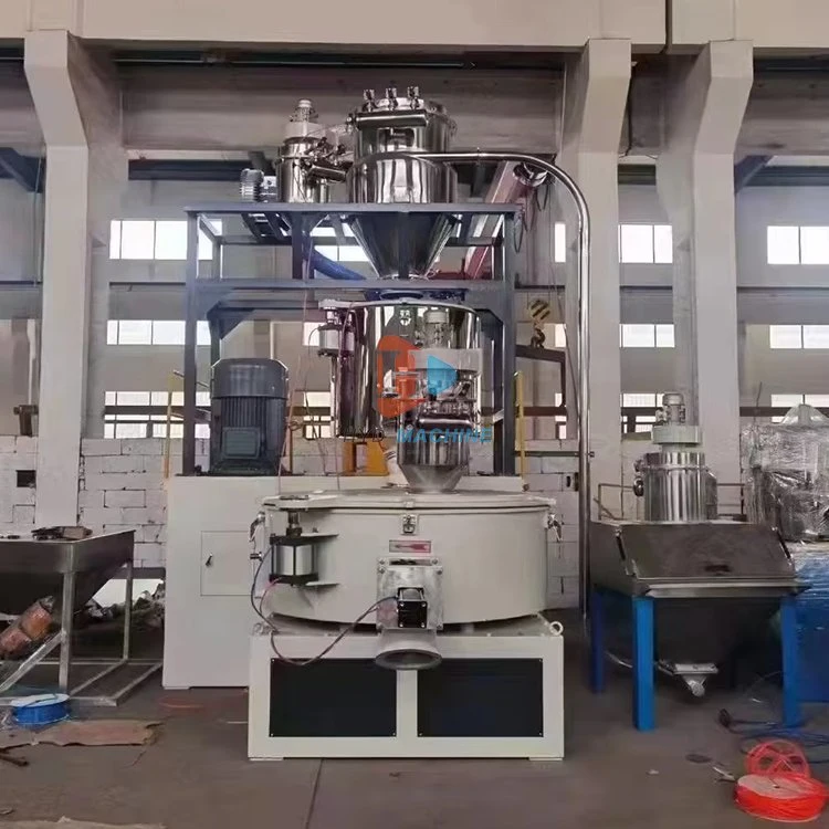 Shr Plastic High Speed Hot Heating Cooling Color UPVC PVC Powder Resin Turbo Mixer Mixing Calcium Machine for Recycle Pipe Profiles Cable Calcium Small Lab