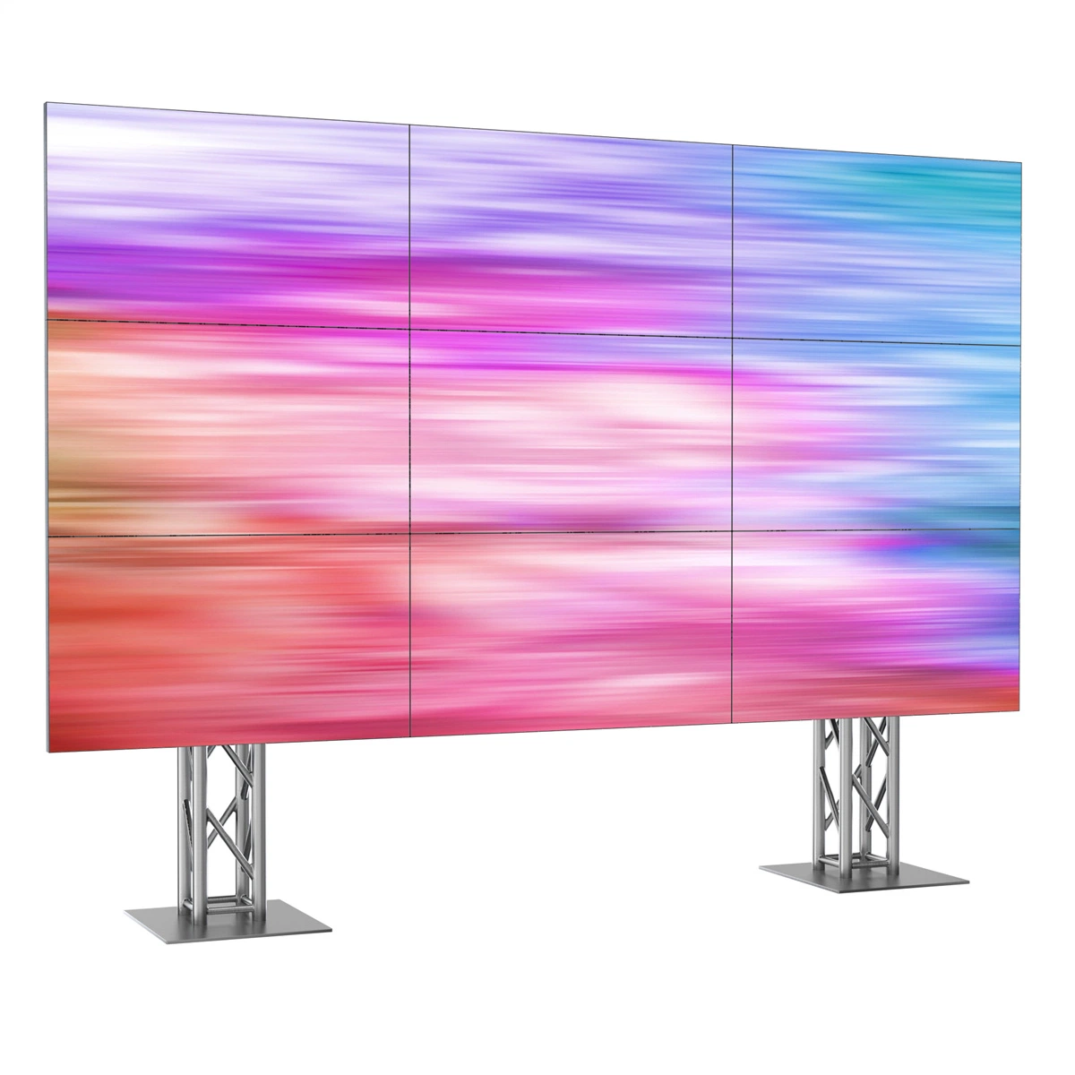 Kundenspezifische 2X3 Video Wand LCD LED nahtlose Bildschirm schmale Blende Outdoor Indoor Werbung Display Gebogene Videowände Video Wand Boden 55-Zoll-Videowand Mit Standfuß