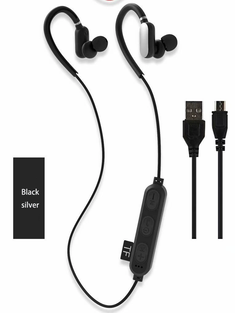 Earhook Design Sport Wrap Bluetooth Earphone with Music TF Card