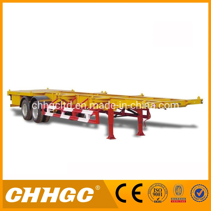 China New Model Tandem Axle 40FT Skeleton Container Trailer, Port Transport Chassis Trailer with Twist Locks