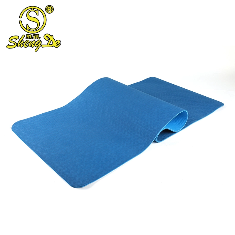 Gimnasio Ecológico Doble Capa de Color Colchoneta de Yoga de Espuma TPE Antideslizante para Ejercicios.