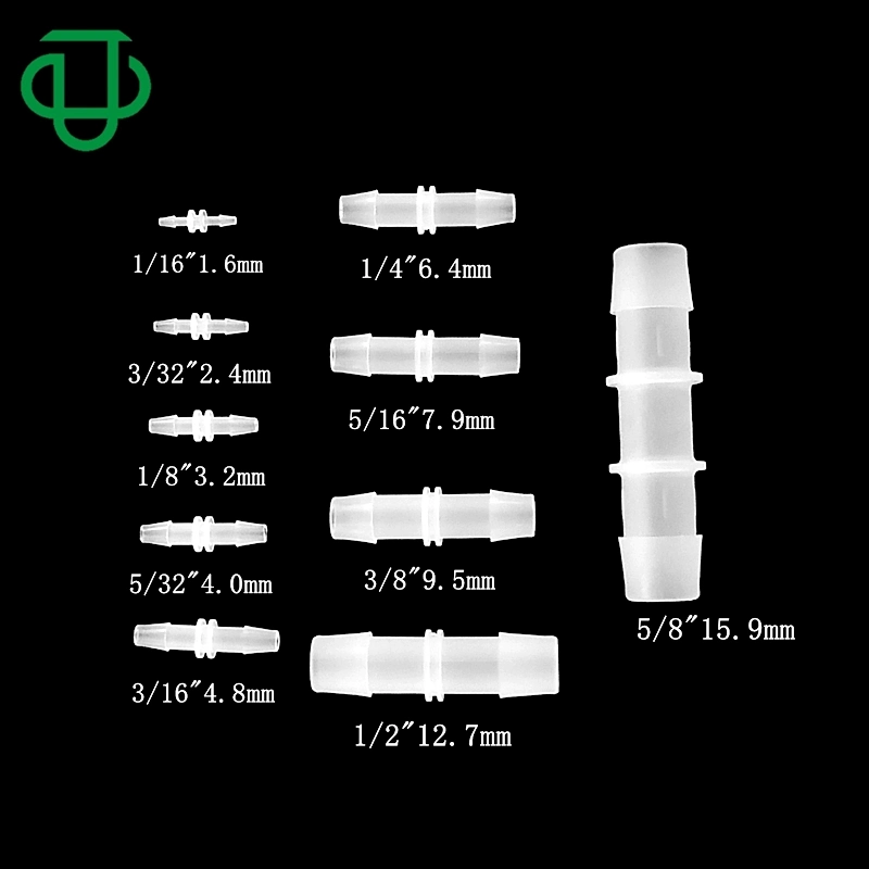 3/8" 9,5mm I forma de conexiones de tubo plástico conector de manguera recto