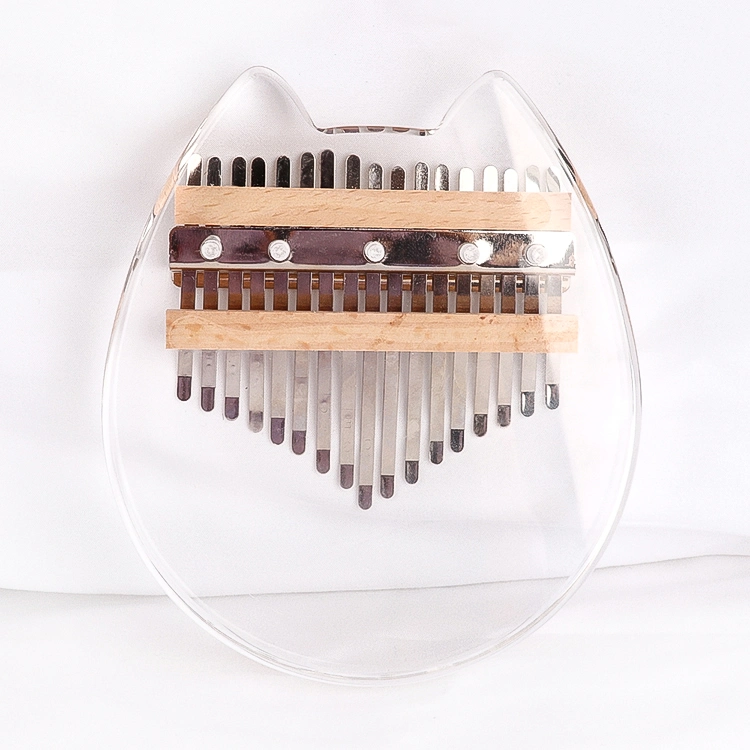 Musical Instrument Acrylic Crystal Transparent Glass Kalimba 17 Keys Thumb Piano Folk Music