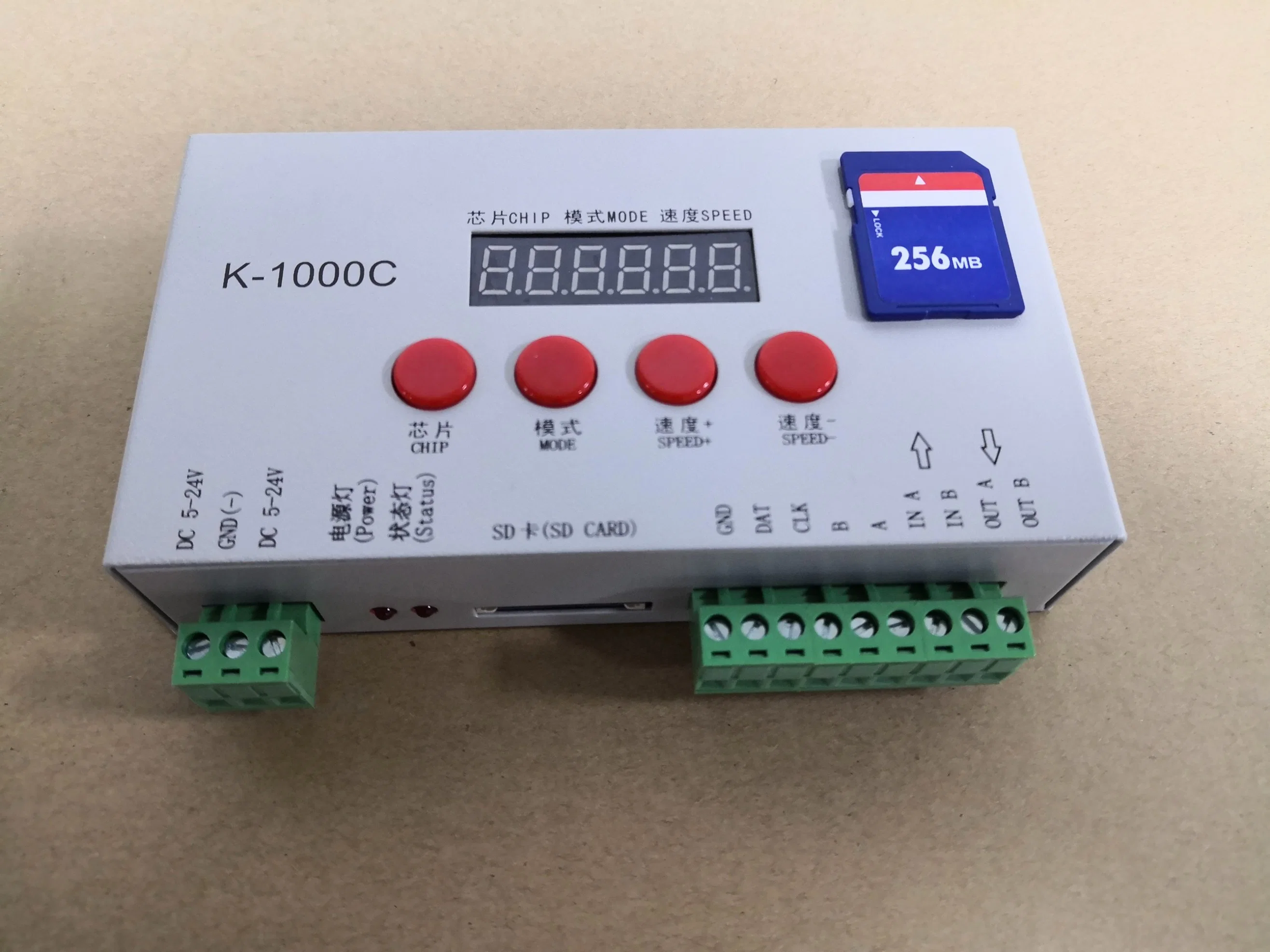 K-1000c DC5V~24V التحكم في منفذ واحد 2048 بكسل مع بطاقة SD العديد برنامج تشغيل LED للتحكم في أنواع IC