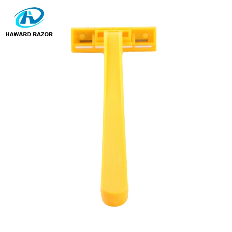 D206 24PCS Custom Hanging Card Package Twin Stainless Steel Blade Plastic Handle Disposable Razor