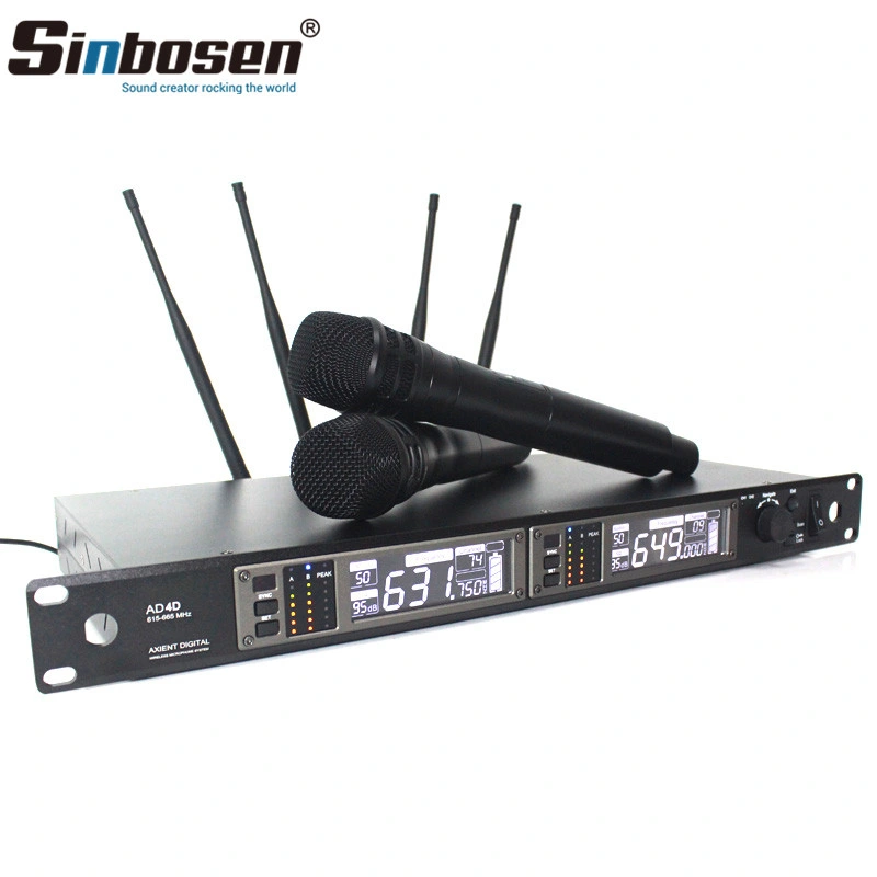 Professional Wireless Microphone 615MHz-655MHz 100m Working Distance Ad4d Wireless Microphone UHF