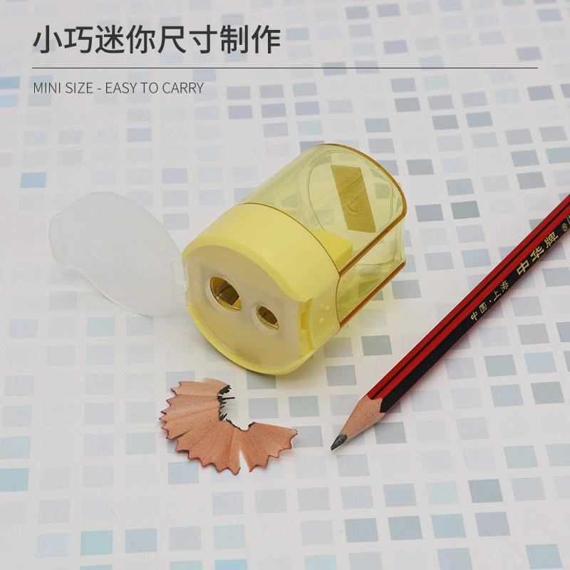 Double-Hole Transparent Stationery Pencil Sharpener