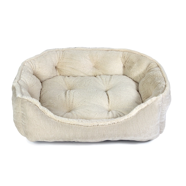 Manufacturer Round Donut Style Dog Bed Cord Plush Pet Bed