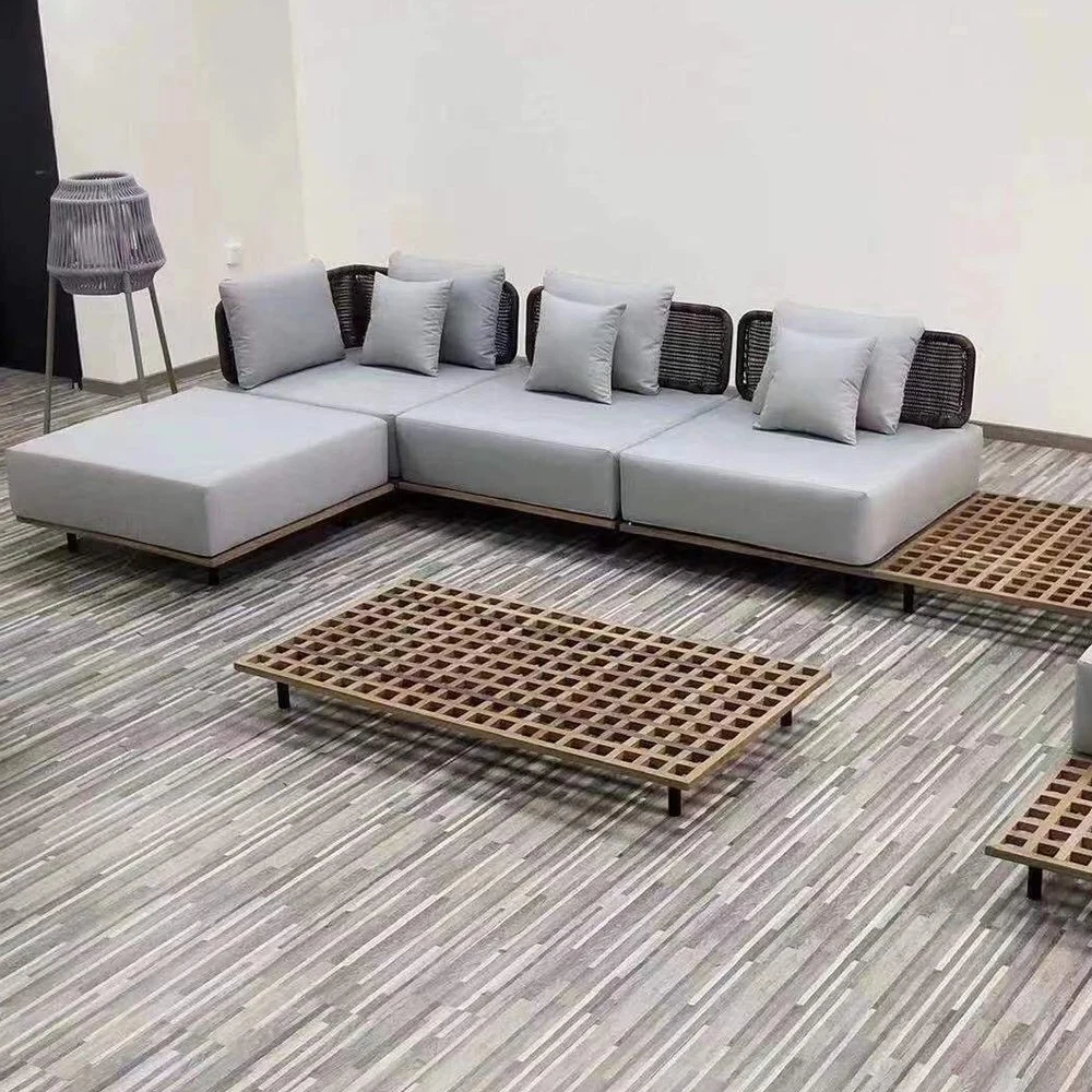 Venta caliente sofá mimbre Muebles de Salón de estilo francés de la esquina Rattan modernos diseños de sofá