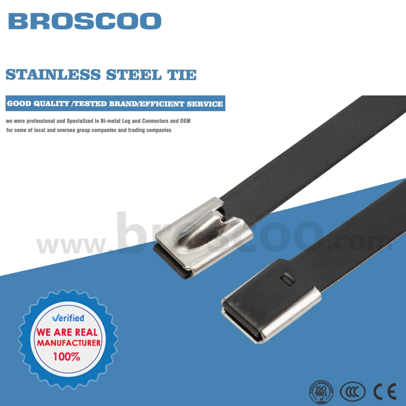 Electrical Cable Size PVC Coated Wire Releasable Ball Self-Lock Stainless Steel Cable Ties