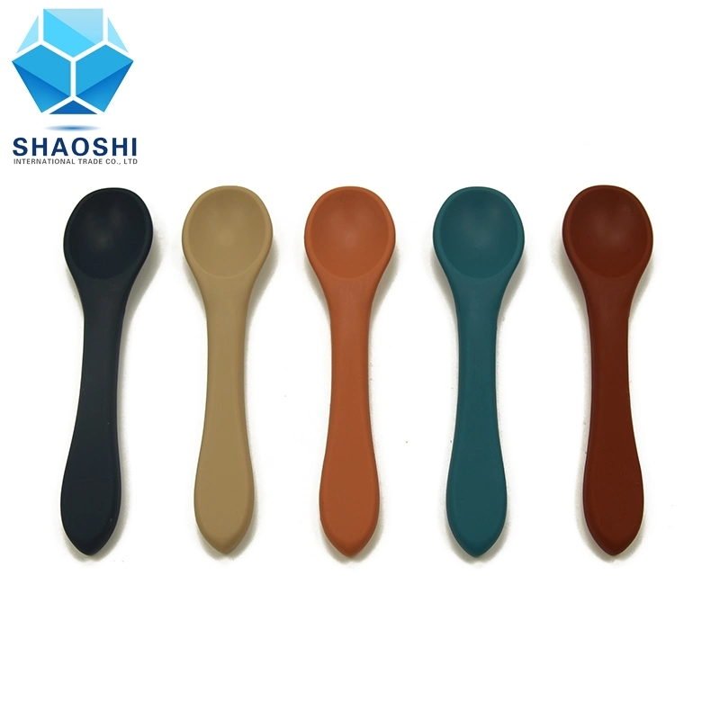 Silicon Training Spoon Custom Logo Wholesale Price Non-Toxic Silicone Newborn Baby Spoon