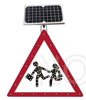 Solar Aluminum Traffic Stop Sign Customized Solar LED Traffic Street safety Warning Sign